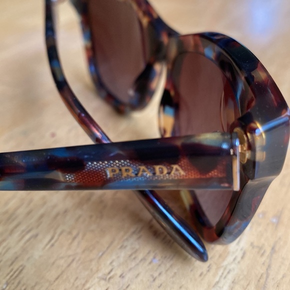 PRADA sunglasses SPR 16P NAG BROWN TEAL 140mm pre-owned, with case - Picture 8 of 13